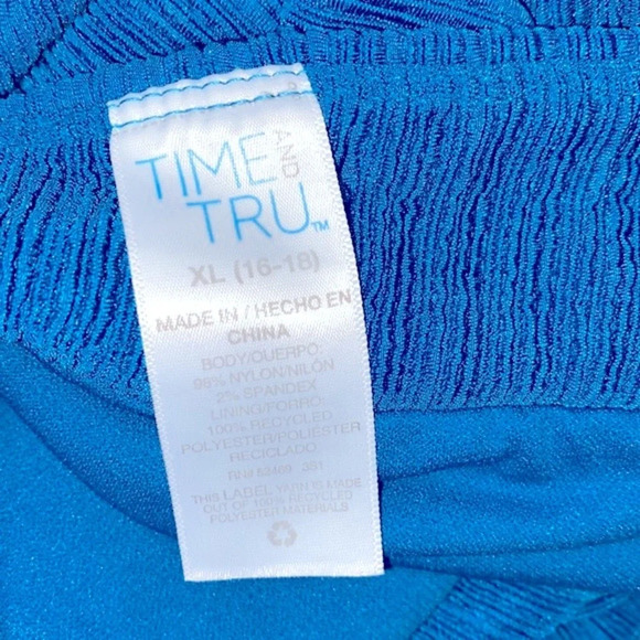 Time & Tru turquoise bikini swimsuit size XLarge - Picture 6 of 8
